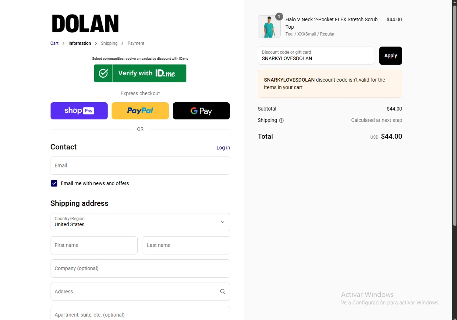 Dolan discount code screenshot showing code SNARKYLOVESDOLAN applied at Dolan checkout page. Uploaded by SimplyCodes community member LegendaryCurator4133 on Aug 5, 2025
