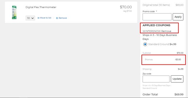 Dollar General checkout page showing Dollar General promo code box | Screenshot taken by SimplyCodes community member on Jan 30, 2021