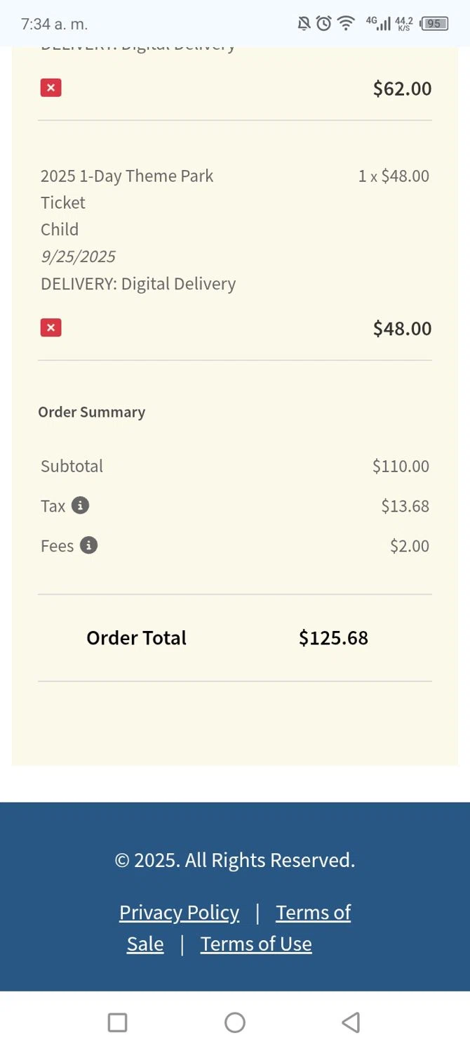 Dollywood Parks & Resorts promo code screenshot showing code LIONSSHRQ applied at Dollywood Parks & Resorts checkout page. Uploaded by SimplyCodes community member couponcheck02 on Sep 25, 2025