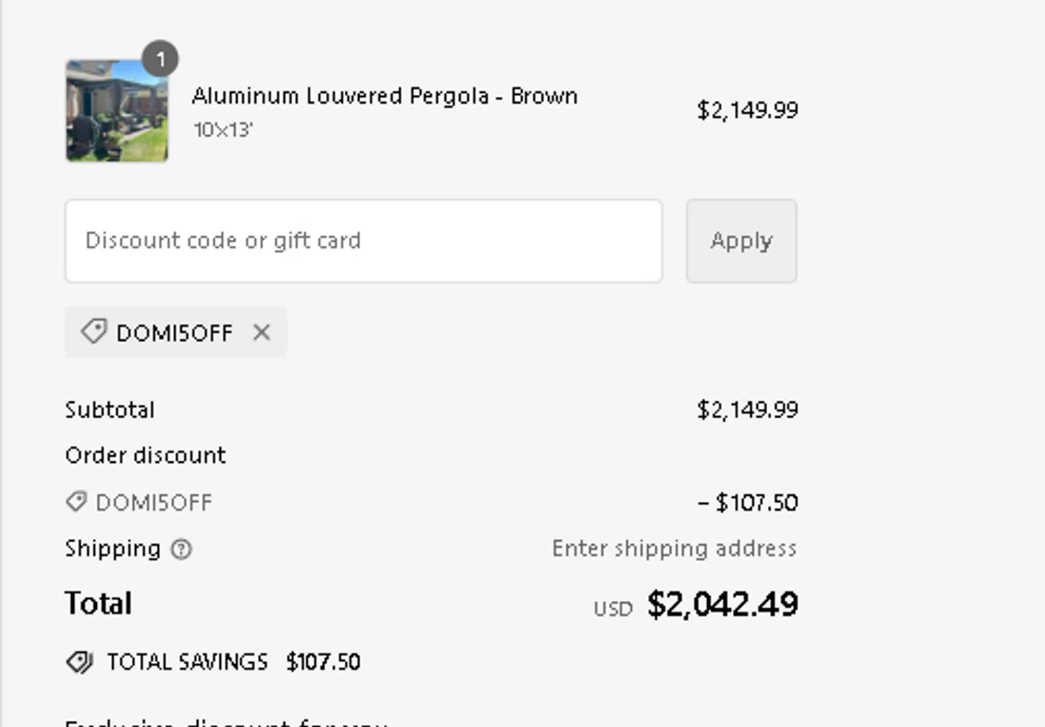 how to use Domi Outdoor Living coupons