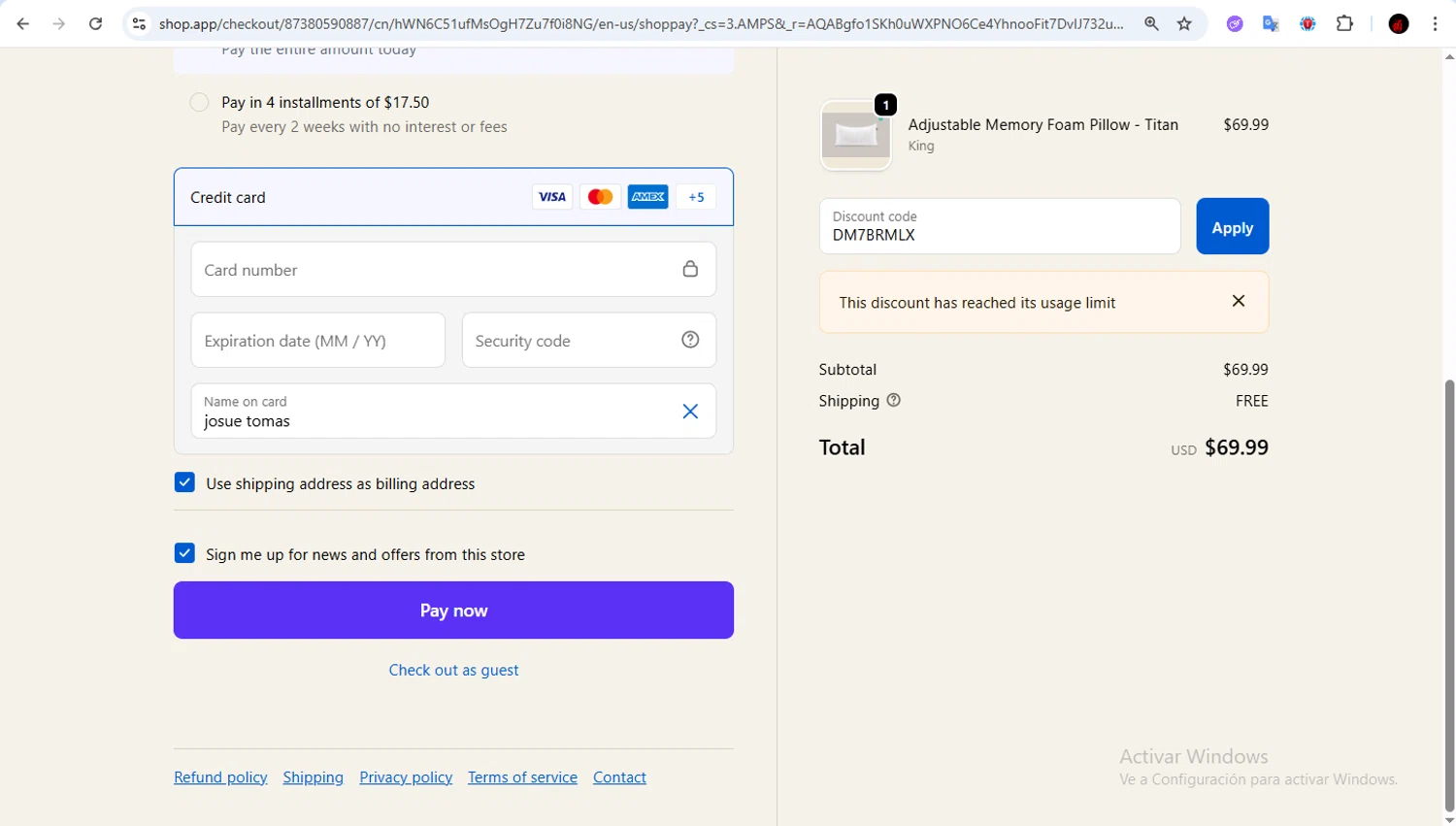DonaHöna promo code screenshot showing code DM7BRMLX applied at DonaHöna checkout page. Uploaded by SimplyCodes community member Francisco01 on Dec 8, 2025