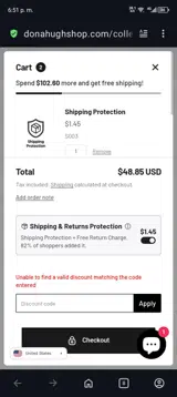 SAVE15 coupon verification screenshot