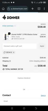 CECA10 coupon verification screenshot