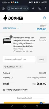 IGORGUITAR coupon verification screenshot