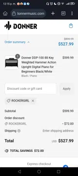 ROCKERGIRL coupon verification screenshot