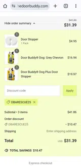 Dbarescue25 coupon verification screenshot