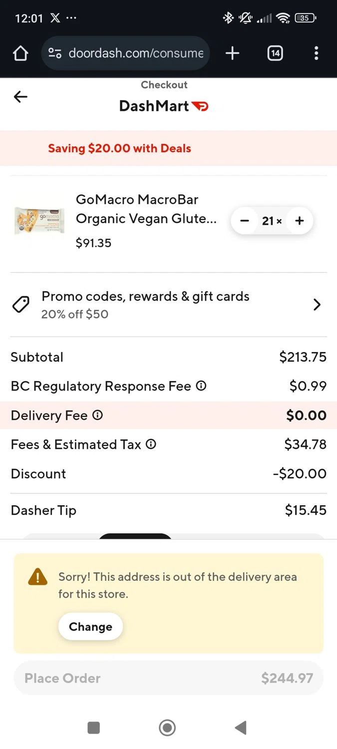 Doordash new shops user coupon