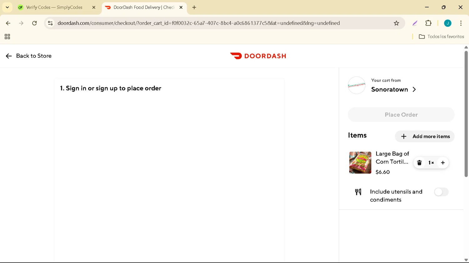 DoorDash promo code screenshot showing code ST10 applied at DoorDash checkout page. Uploaded by SimplyCodes community member JESUSCOLMAN on Jul 12, 2025