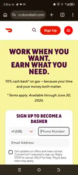 DoorDash Dasher coupon verification screenshot
