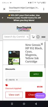 FIRST15 coupon verification screenshot