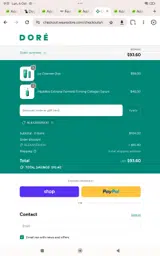 Doré coupon verification screenshot