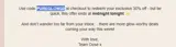 PUREGLOW30 coupon verification screenshot