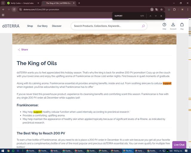 doTERRA checkout page showing doTERRA promo code box | Screenshot taken by SimplyCodes community member on Dec 6, 2024
