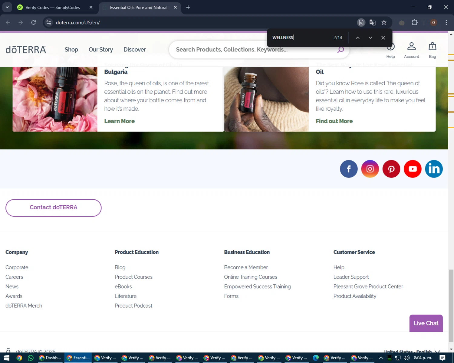 doTERRA checkout page showing doTERRA promo code box | Screenshot taken by SimplyCodes community member on Feb 26, 2025