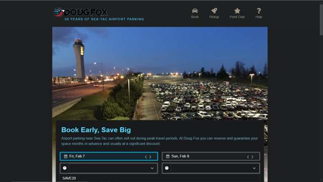 Doug Fox Parking checkout page showing Doug Fox Parking promo code box | Screenshot taken by SimplyCodes community member on Feb 7, 2025