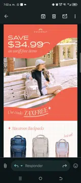 Taxfree coupon verification screenshot