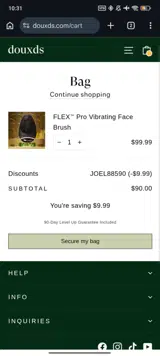 douxds coupon verification screenshot