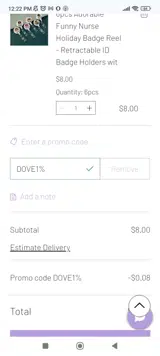 DOVE1% coupon verification screenshot