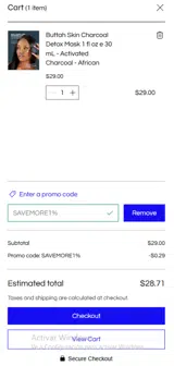 SAVEMORE1% coupon verification screenshot