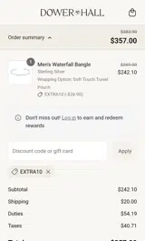 Extra10 coupon verification screenshot