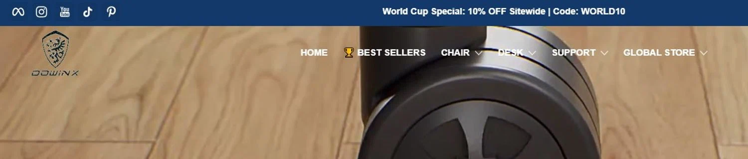 Dowinx promo code screenshot showing code WORLD10 applied at Dowinx checkout page. Uploaded by SimplyCodes community member josemiguelaponte on Jun 5, 2026