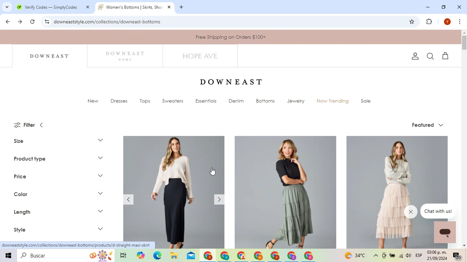 DownEast Basics checkout page showing DownEast Basics promo code box | Screenshot taken by SimplyCodes community member on Sep 21, 2024