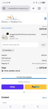 EASTER23 coupon verification screenshot