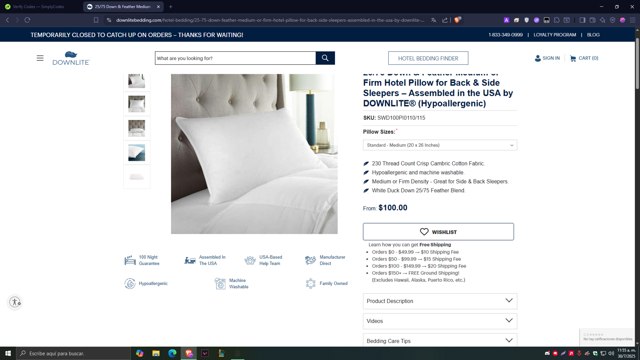 Downlite Bedding checkout page showing Downlite Bedding promo code box | Screenshot taken by SimplyCodes community member on Jul 30, 2025