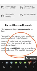 20PAPERBACK coupon verification screenshot