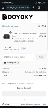 STOCKSPROM coupon verification screenshot