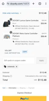 ninkevdo coupon verification screenshot