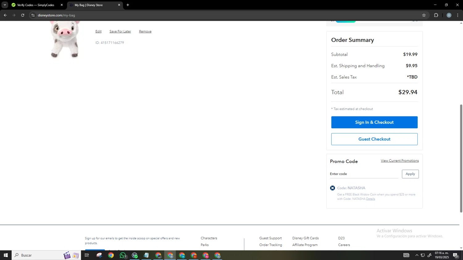 DPEP promo code screenshot showing code NATASHA applied at DPEP checkout page. Uploaded by SimplyCodes community member Neonvalo on Mar 19, 2025