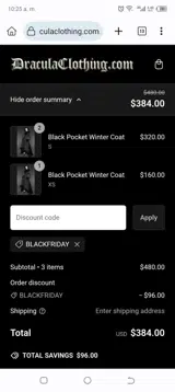 blackfriday coupon verification screenshot