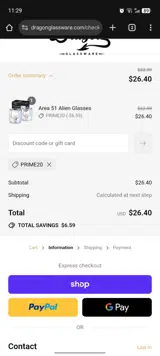 Prime20 coupon verification screenshot