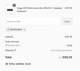 DRAGHUB10 coupon verification screenshot