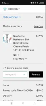 thankyou30 coupon verification screenshot