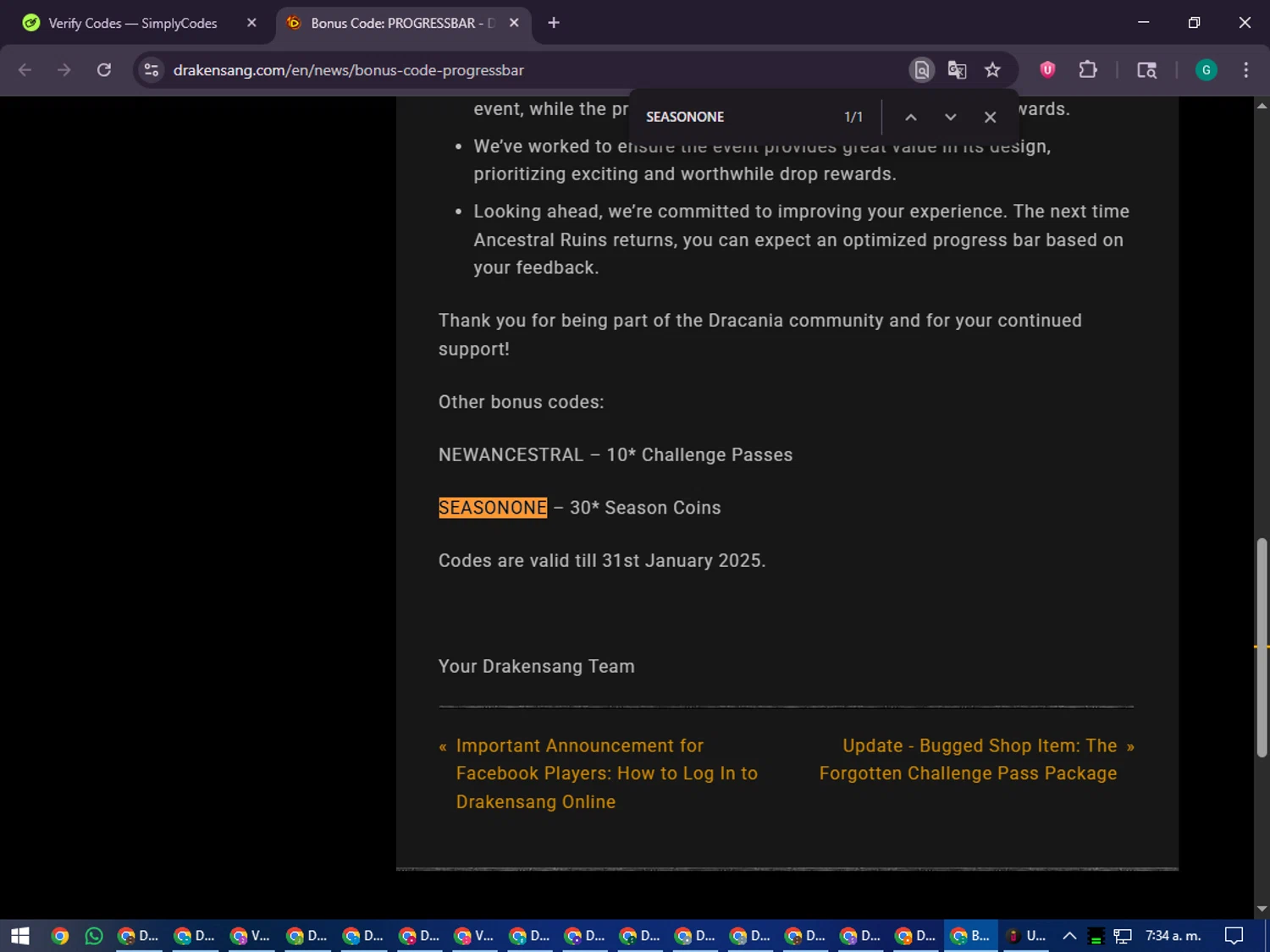 Drakensang promo code screenshot showing code SEASONONE applied at Drakensang checkout page. Uploaded by SimplyCodes community member PennyFinder5759 on Oct 13, 2025