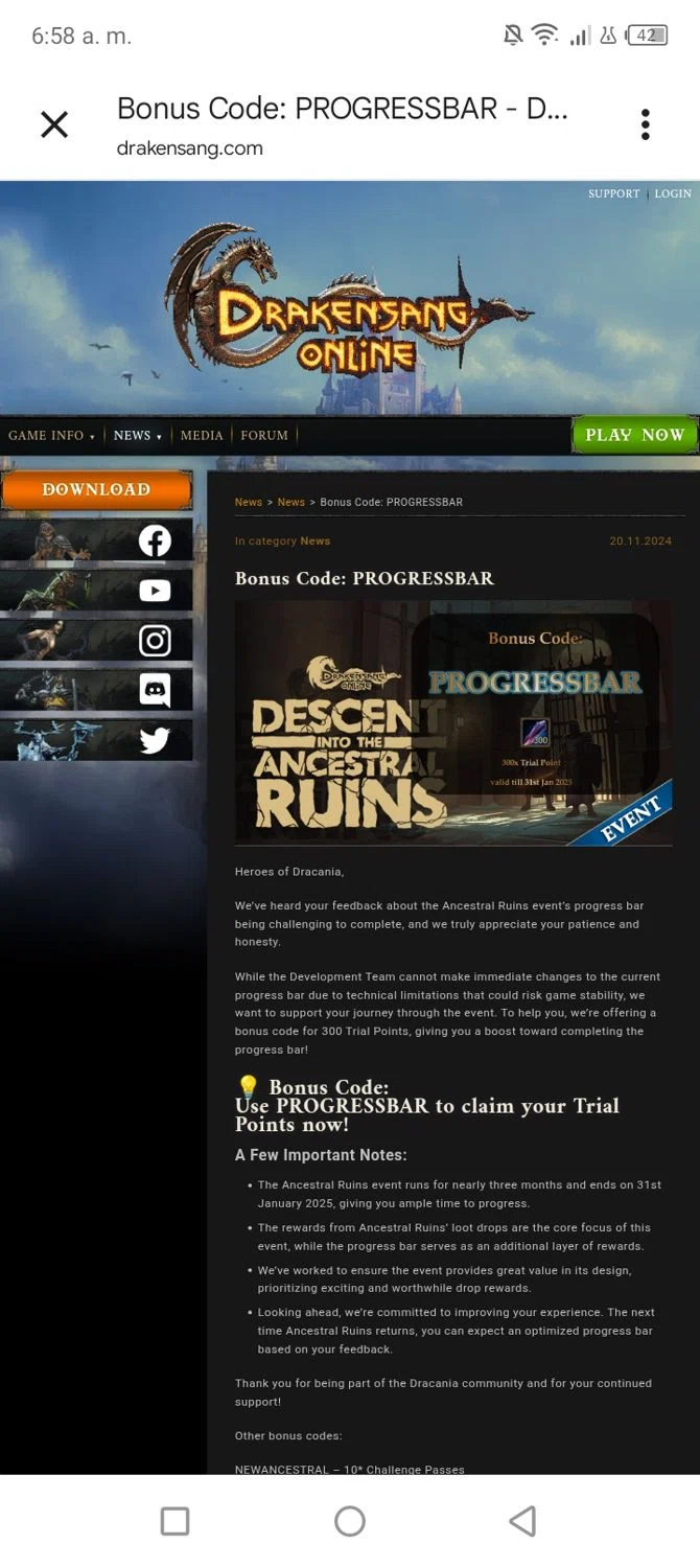 Drakensang promo code screenshot showing code PROGRESSBAR applied at Drakensang checkout page. Uploaded by SimplyCodes community member tumiedo on Nov 16, 2025
