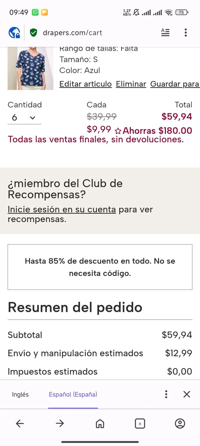 Draper's & Damon's promo code screenshot showing code DND684 applied at Draper's & Damon's checkout page. Uploaded by SimplyCodes community member Papiee on Jun 16, 2025