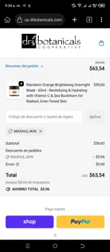 MASHULJKIN coupon verification screenshot