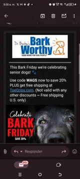 Wags coupon verification screenshot