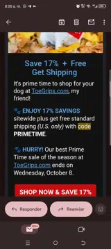 PRIMETIME coupon verification screenshot