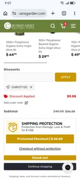 CHRISTY20 coupon verification screenshot