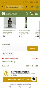 SETH coupon verification screenshot