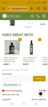 CHRISTY20 coupon verification screenshot