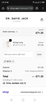 BF25 coupon verification screenshot