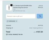 HSFACE20 coupon verification screenshot