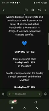 SundaySale011925 coupon verification screenshot