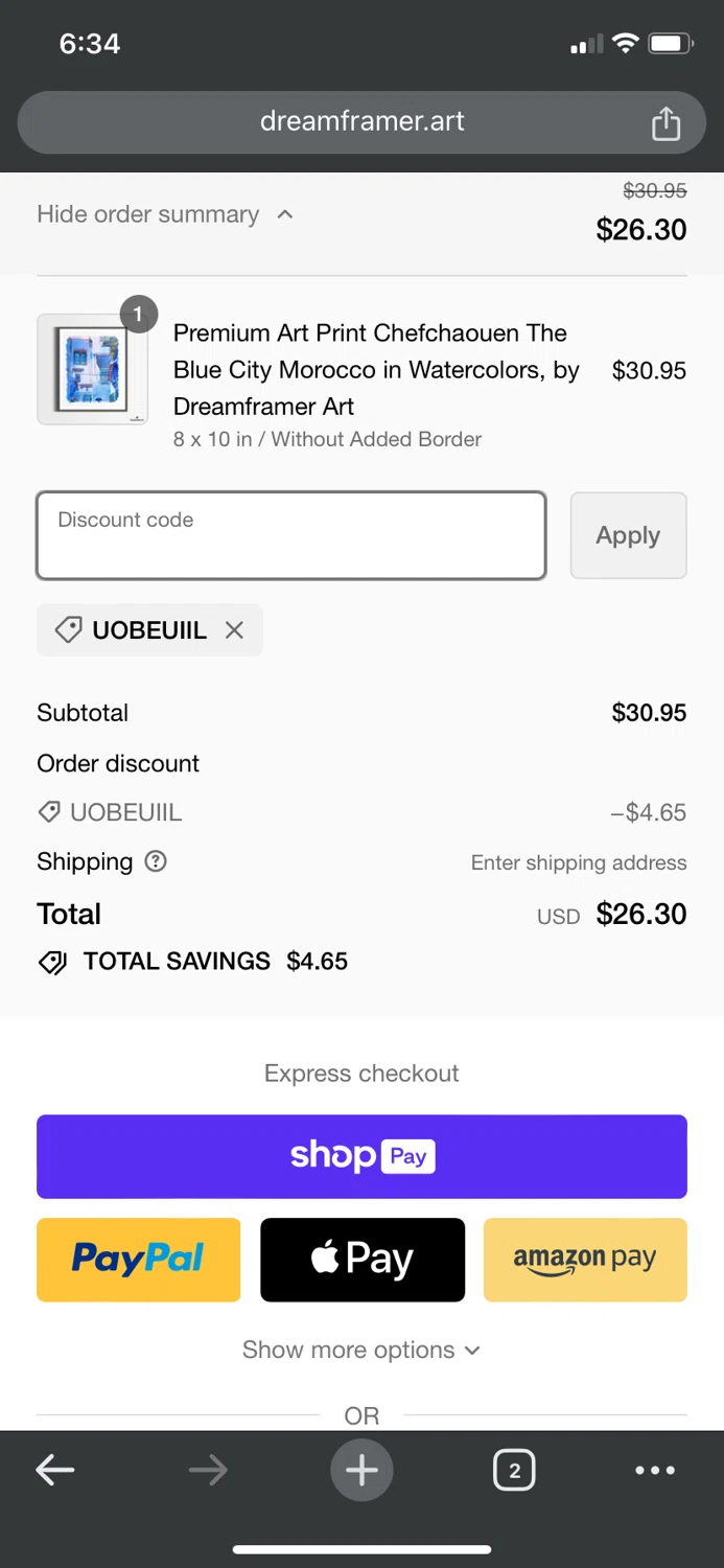 Dream Framer checkout page showing Dream Framer promo code box | Screenshot taken by SimplyCodes community member on Jan 14, 2024