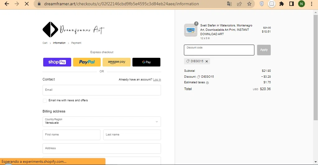 Dream Framer checkout page showing Dream Framer promo code box | Screenshot taken by SimplyCodes community member on May 31, 2023